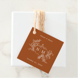 Pumpkin Vines Monogram Weddenschap Bedankjes Labels