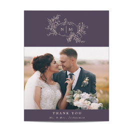 Pumpkin Vines Monogram Weddenschap Bedankt kaarten