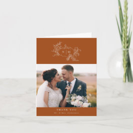 Pumpkin Vines Monogram Weddenschap Bedankt kaarten