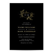 Pumpkin Vines Monogram Weddenschap Folie Uitnodigi Folie Uitnodiging