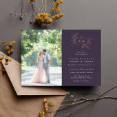 Pumpkin Vines Monogram Weddenschap Folie Uitnodigi Folie Uitnodiging