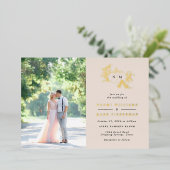 Pumpkin Vines Monogram Weddenschap Folie Uitnodigi Uitnodiging (Staand Voorkant)