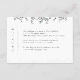 Pumpkin Vines Monogram Weddenschap Informatiekaartje