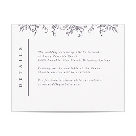 Pumpkin Vines Monogram Weddenschap Informatiekaartje
