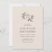 Pumpkin Vines Monogram Weddenschap Kaart (Voorkant)