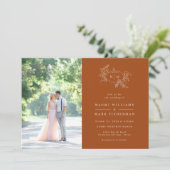 Pumpkin Vines Monogram Weddenschap Kaart (Staand voorkant)