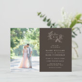 Pumpkin Vines Monogram Weddenschap Kaart (Staand voorkant)