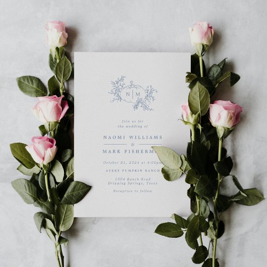 Pumpkin Vines Monogram Weddenschap Kaart