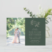 Pumpkin Vines Monogram Weddenschap Kaart (Staand voorkant)