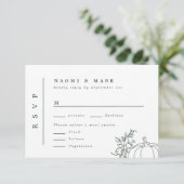 Pumpkin Vines Monogram Weddenschap RSVP Kaartje (Staand voorkant)