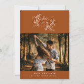 Pumpkin Vines Monogram Weddenschap Save The Date (Voorkant)