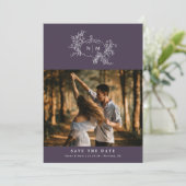 Pumpkin Vines Monogram Weddenschap Save The Date (Staand voorkant)