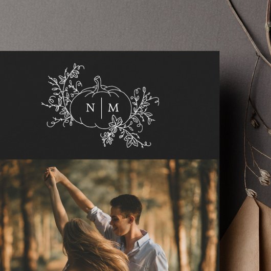 Pumpkin Vines Monogram Weddenschap Save The Date