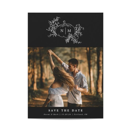 Pumpkin Vines Monogram Weddenschap Save The Date