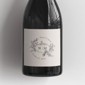 Pumpkin Vines Monogram Weddenschap Sparkling Wijnetiket