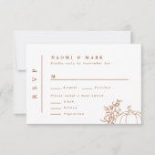 Pumpkin Vines Monogram Wedding RSVP Kaart (Voorkant)