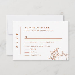 Pumpkin Vines Monogram Wedding RSVP Kaart