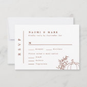 Pumpkin Vines Monogram Wedding RSVP Kaart (Voorkant)