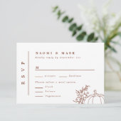 Pumpkin Vines Monogram Wedding RSVP Kaart (Staand voorkant)