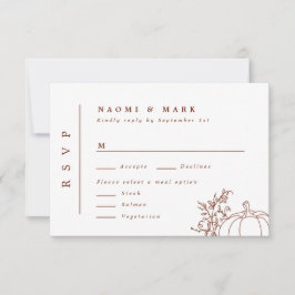 Pumpkin Vines Monogram Wedding RSVP Kaart