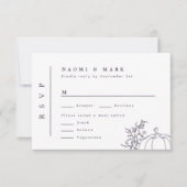 Pumpkin Vines Monogram Wedding RSVP Kaart (Voorkant)