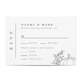 Pumpkin Vines Monogram Wedding RSVP Kaart
