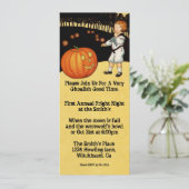 Pumpkin Vintage Halloween Uitnodiging (Staand voorkant)