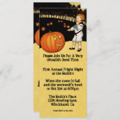 Pumpkin Vintage Halloween Uitnodiging (Voorkant / Achterkant)