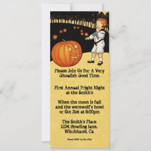 Pumpkin Vintage Halloween Uitnodiging