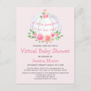 Pumpkin Virtual Baby shower Invitation Briefkaart