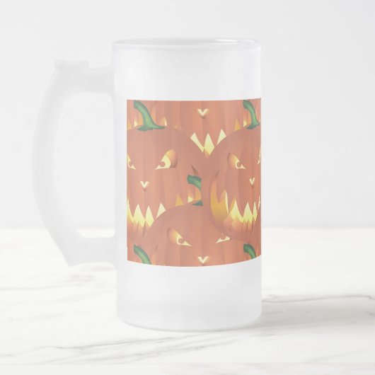 Pumpkin voor Halloween... Matglas Bierpul (Links)