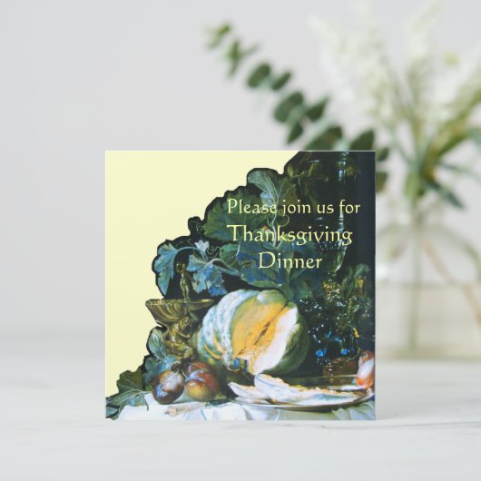 PUMPKIN, VRUCHTEN EN Thanksgiving VAN GLASSWARE Kaart (Staand voorkant)