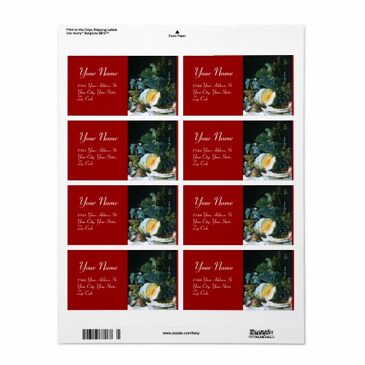 PUMPKIN, VRUCHTEN EN Thanksgiving VAN GLASWERK Etiket (Full Sheet)