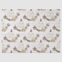 Pumpkin W Fall verlaat dankbaar in gezegend script Tissuepapier