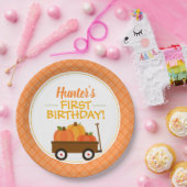 Pumpkin Wagon Herfst Birthday Party Papieren Bordje (Feest)