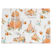 Pumpkin Waterverf Autumn Flowers op valleien Groot Cadeauzakje (Voorkant)