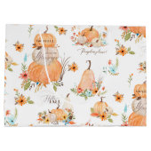 Pumpkin Waterverf Autumn Flowers op valleien Groot Cadeauzakje (Achterkant)
