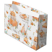 Pumpkin Waterverf Autumn Flowers op valleien Groot Cadeauzakje (Voorkant Gekanteld)
