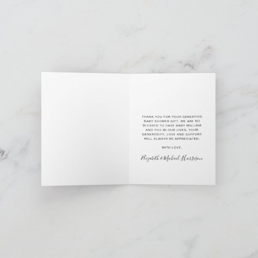 Pumpkin Waterverf Baby Boy Shower Bedankkaart (Binnen)