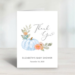 Pumpkin Waterverf Baby Boy Shower Bedankkaart