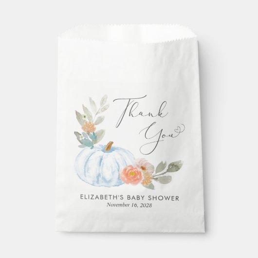 Pumpkin Waterverf Baby Boy Shower Bedankt Bedankzakje (Voorkant)