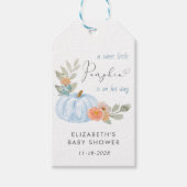 Pumpkin Waterverf Baby Boy Shower Bedankt Cadeaulabel (Voorkant)