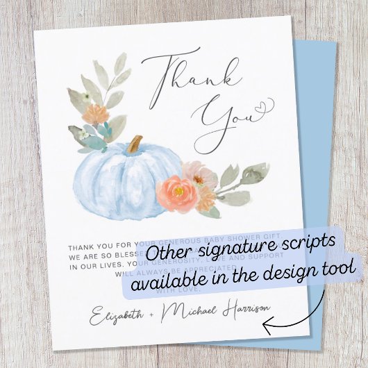 Pumpkin Waterverf Baby Boy Shower Dank u wel!