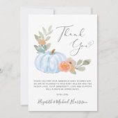 Pumpkin Waterverf Baby Boy Shower Dank u wel! Kaart (Voorkant)