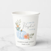 Pumpkin Waterverf Baby Boy Shower Papieren Bekers (Achterkant)