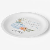 Pumpkin Waterverf Baby Boy Shower Papieren Bordje (Gekanteld)