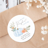 Pumpkin Waterverf Baby Boy Shower Ronde Sticker