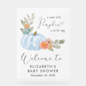Pumpkin Waterverf Baby Boy Shower Welkom Acryl Bord (Voorkant)