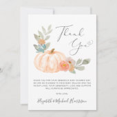 Pumpkin Waterverf Baby shower dank u kaart (Voorkant)