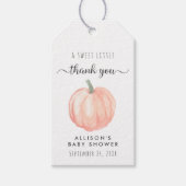 Pumpkin Waterverf Baby shower Hartelijk dank Cadeaulabel (Voorkant)